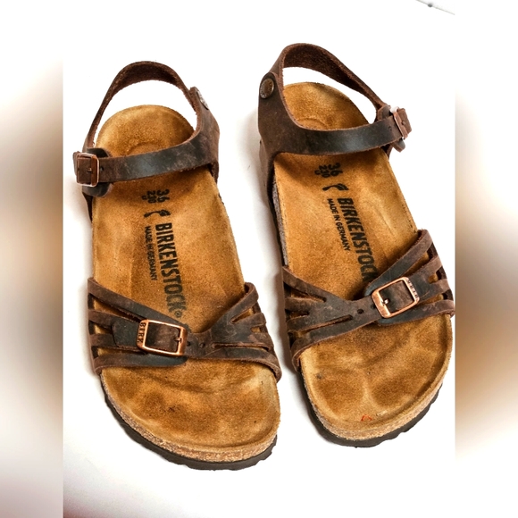 Birkenstock Shoes - BIRKENSTOCK Brown Leather Strap Sandals